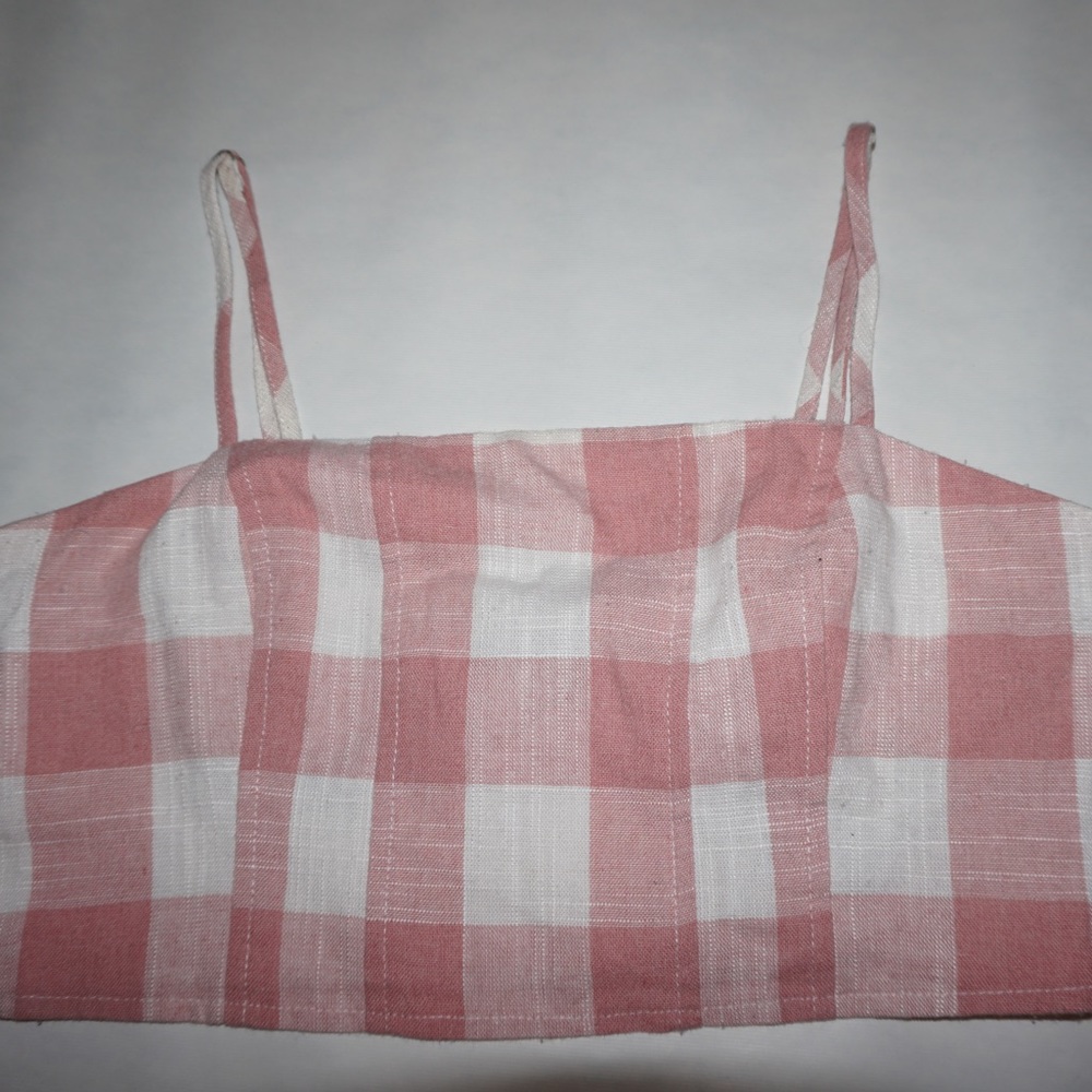 Checkered strapless tank